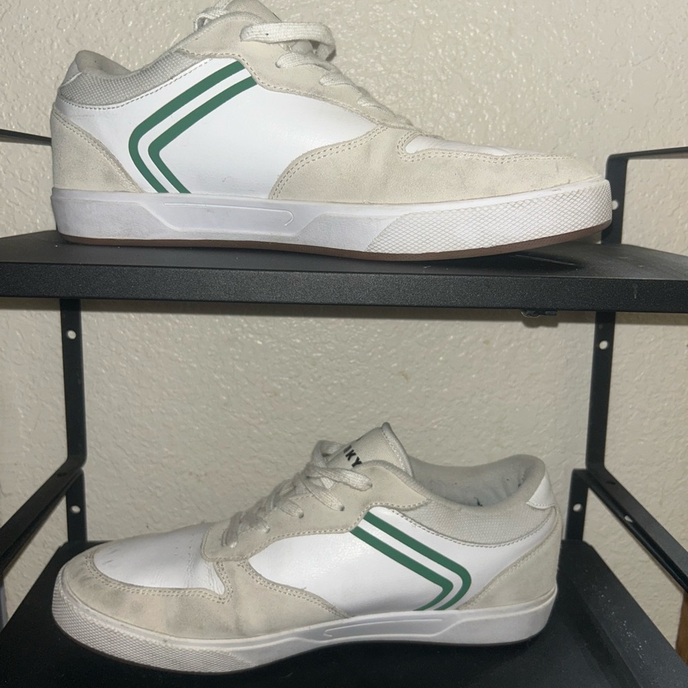 Emerica White and Green Men's Sneakers